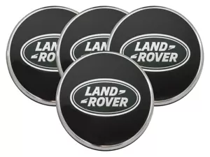 LAND ROVER GENUINE 63MM GLOSS BLACK ALLOY WHEEL CENTRE CAPS LR094547LR - Picture 1 of 1
