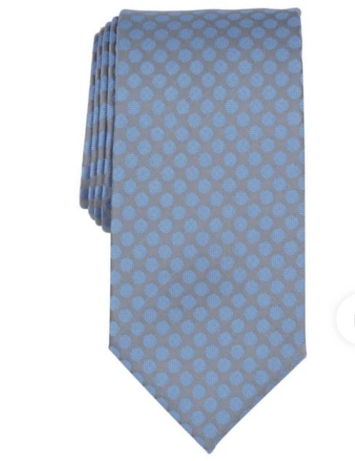 PERRY ELLIS PORTAFOLIO Corbata Cuello Geométrica Círculos Lunares Teague Azul y Gris NUEVA Foto 1 de 1