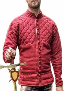 Medieval Gambeson Armor Cotton Fabrics DRESS Thick Padded Coat Aketon Jacket - Picture 1 of 3