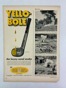 Yello Bole Honey Cured Smoke Pipe Magazine Ad 10.75 x 13.75 WWII Soldier - Picture 1 of 2