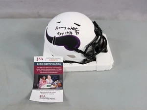 Sammy White Signed Vikings Lunar Mini Helmet Inscribed "ROY 1976" JSA COA - Picture 1 of 7