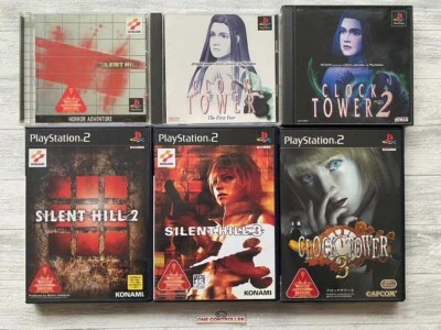 SONY PS 1 2 Silent Hill 1 2 3 & Clock Tower The First Fear & 2 3 set from Japan - Image 1 of 4