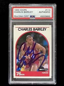 SIGNED 1989-90 SKYBOX HOOPS 1ST YEAR CHARLES BARKLEY PSA/DNA COA VINTAGE AUTO - Picture 1 of 1