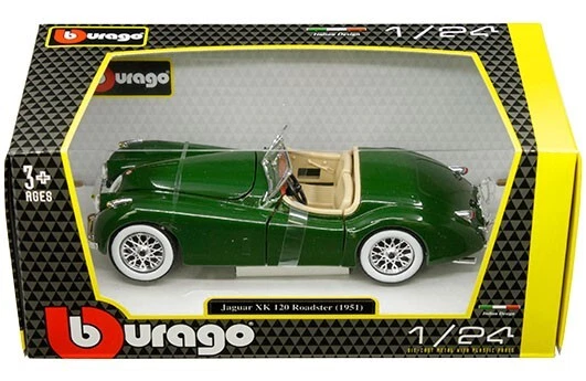 BBURAGO 1951 JAGUAR XK120 ROADSTER 1/24 DIECAST MODELO COCHE VERDE 22018 GRN Foto 1 de 1