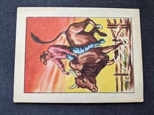 1951 Post Cereal Hopalong Cassidy Card # 2 Riding A Brahma Bull (VG) - Picture 1 of 3