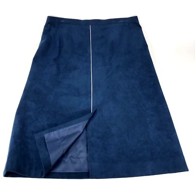 Saia Vintage Linha A Sem Etiqueta Azul Microsuede - Imagem 1 de 4