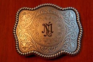 Neiman Marcus 100th Anniversary Belt Buckle w/ engraved logo - Picture 1 of 2