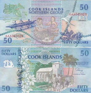 Cook Islands - 50 Dollars 1992 aUNC / UNC P. 10 Lemberg-Zp - Picture 1 of 1