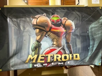 Metroid Prime 5ft Samus Flag Nintendo Gamecube 2002 Banner Poster - Image 1 of 3