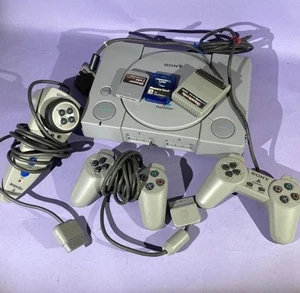 PS1 PlayStation 1 Bundle OEM Dual Shock Controllers + memory Card *TESTED* - Picture 1 of 13