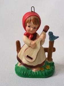 VTG Down Home Christmas Ornament Little Girl with Guitar and Bluebird Bradford - Picture 1 of 6