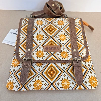 Bolso de Transporte Myra Canyon Star Naranja y Blanco Oculto NUEVO NUEVO CON ETIQUETAS Bandolera Foto 1 de 4