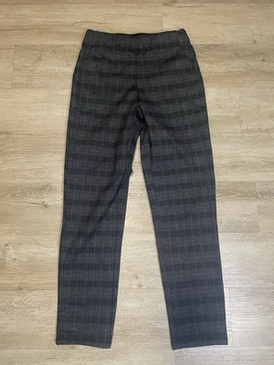 Max Studio Pants Womens Sz XS Gray Plaid Pull On Stretchy Straight Career Casual - Image 1 of 4