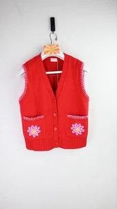 Gorman "Daisy appliqué" knitted vest in red size UK12 BNWT - Picture 1 of 12