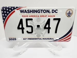 2025 Washington DC 60TH TRUMP PRESIDENTIAL INAUGURAL License Plate MAGA REAL NEW - Picture 1 of 8