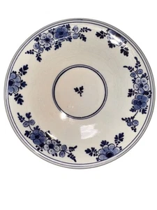 Delft Blue Floral Ceramic Saucer Vintage 6 Inch saucer - Picture 1 of 7