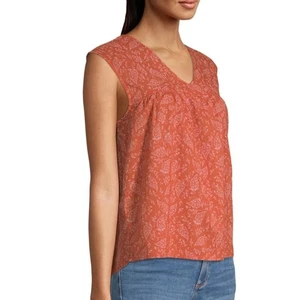 A.N.A. Wendi rot Blumen Boho V-Ausschnitt ärmellos Top Größe Medium - Bild 1 von 8