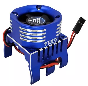 NHX RC 1/8 Colorful LED Aluminum Heatsink High Speed Cooling Motor Fan -Blue - Picture 1 of 6