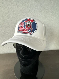 Ole Miss Mississippi Rebels Low-Mid Crown White Adult Trucker Snapback Hat NEW - Picture 1 of 6