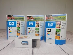 Genuine HP 23 Tri-color Ink Cartridges Set of 4 NEW OEM Expired - Picture 1 of 2