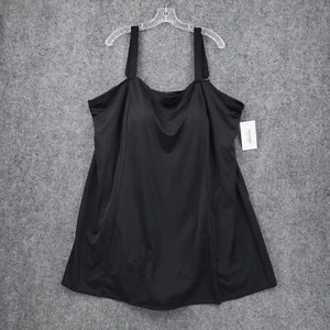 NEW Swimsuits For All Swimwear Women 34 Black 1 Piece Swim Dress Tankini Beach - Picture 1 of 16