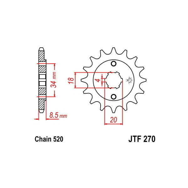 PIGNONE S ACCIAIO P520 D14 SUNSTAR FOR HONDA 250 CMX REBEL 1985-1996 Foto 1 de 1