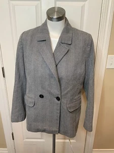 Anine Bing Gray Fish Bone Herringbone Double Breasted Jacket, Size Medium - Picture 1 of 6