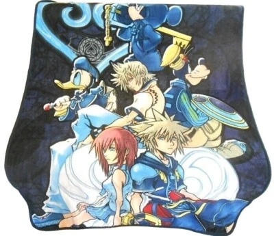 New Disney Kingdom Hearts Game Plush Gift Throw Blanket Sora Anime Mickey Mouse - Image 1 of 2