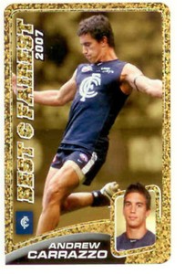 2008 SA The Advertiser AFL Cards Best & Fairest 2007 BF3 Andrew Carrazzo (Carl.)