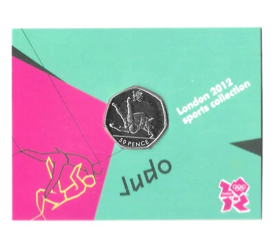 UK 50 PENCE 2011 BU Judo London Olympics 2012 Specimen In Coincard, Rare. B19 - Image 1 of 2