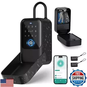 Gaurqiah Smart Key Lock Box, Bluetooth Lock Box with Fingerprint and Passcode - Picture 1 of 5