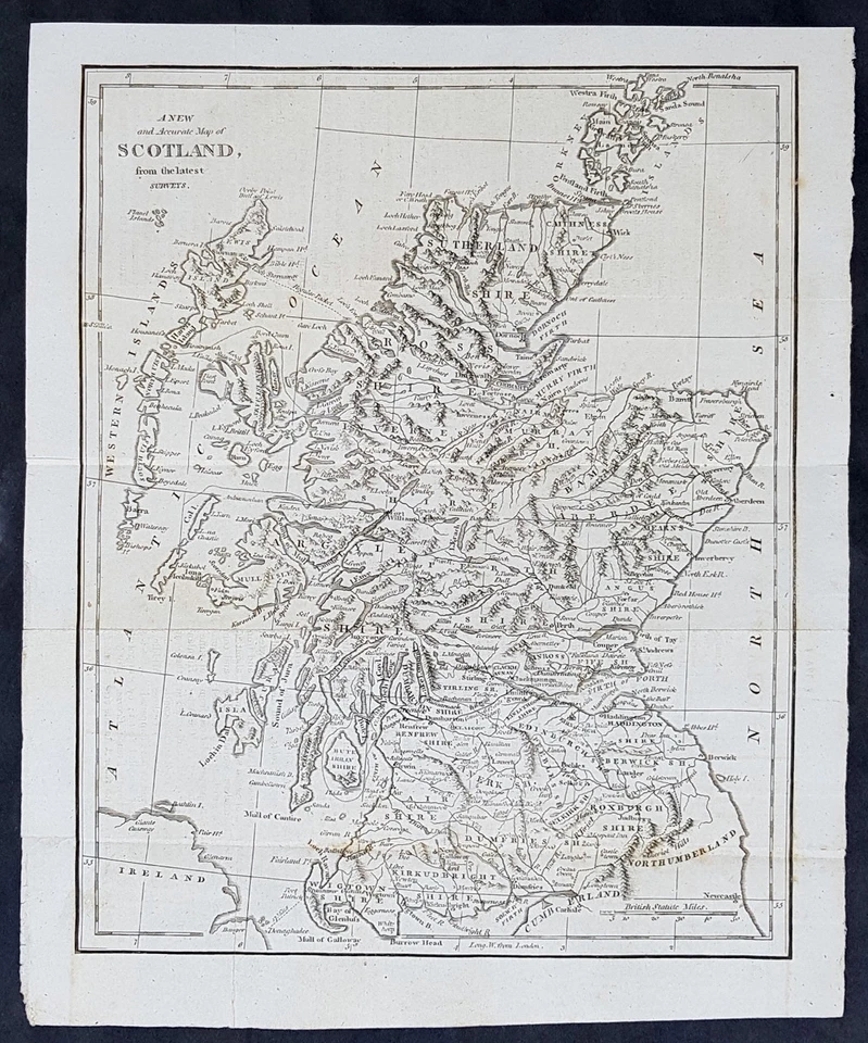 1795 Aaron Arrowsmith Original Antique Map Scotland - Image 1 of 1