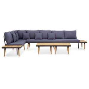 Akazie Massiv Gartenmöbel 7-Sitzer Lounge Sofa Sitzgruppe Dunkelgrau/Grau vidaXL - Bild 1 von 8