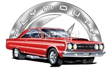 1967 PLYMOUTH GTX CARTOON TSHIRT #9192 Muscle Car Automotive Art - Image 1 of 1