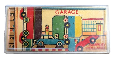 Vintage Simplex Holland Miniature Garage Wood Puzzle 2 1/8x 4.5 in - Image 1 of 3