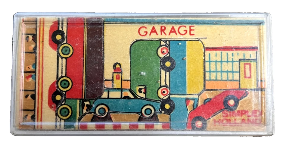 Vintage Simplex Holland Miniature Garage Wood Puzzle 2 1/8x 4.5 in - Image 1 of 3
