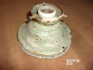 Vintage Brass Ceiling Light Fixture  Flush self  Mount 2 3/8 fitter    #49 - Picture 1 of 5