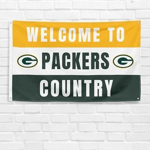 For Green Bay Football Fans 3x5 ft Flag Gift Welcome Banner - Picture 1 of 1
