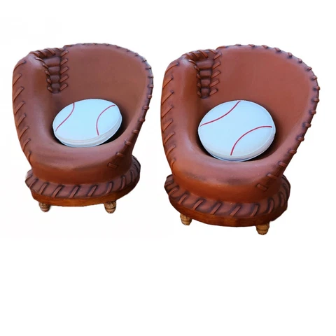 PAIR OF BASEBALL GLOVE MITT LOUNGE CHAIR * ESTATE OF BASEBALL LEGEND LEO POSADA Cover