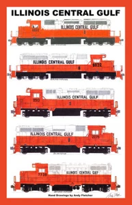 Illinois Central Gulf Orange & White 12"x18" matted poster Andy Fletcher signed - Picture 1 of 1