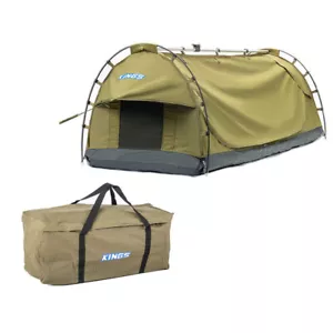 Adventure Kings Deluxe Escape Single Swag + Premium Canvas Bag 400GSM Polycotton - Picture 1 of 12