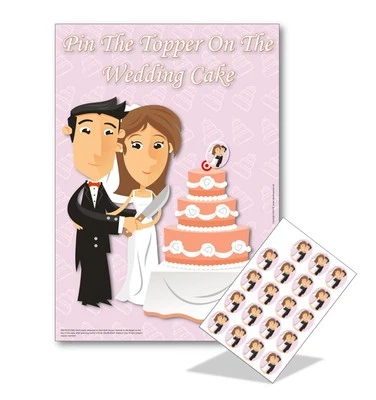 BRIDAL SHOWERED UK Hen Night Party Games - PIN THE TOPPER ON THE WEDDING CAKE - 20 players FREE P&P