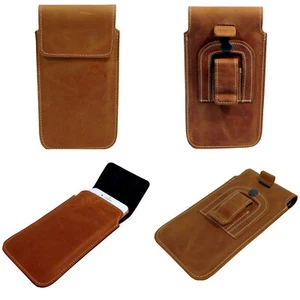 Handytasche Vertikal Leder Gürteltasche Schutzhülle für Fairphone 5 - Bild 1 von 5