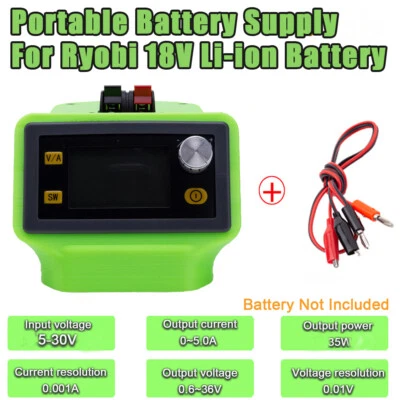 Fuente de batería portátil para batería de iones de litio Ryobi 18V CNC DC fuente de alimentación de elevación Foto 1 de 4