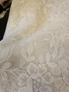 Panel Of Lace 96" W X 104" L White W/SCALLOPED EDGE - Picture 1 of 9