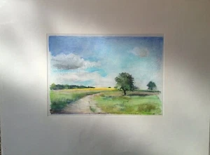 ::FRANZ EHMKE *1928 -2018 DDR MALER °  "MÖLLERSFELDER WEG BEI BLANKENFELDE" RAPS - Bild 1 von 3