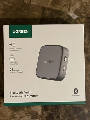 UGREEN Bluetooth 5.2 Receptor Transmisor 2 en 1 3.5mm Adaptador de Audio Auxiliar TV Coche Foto 1 de 2