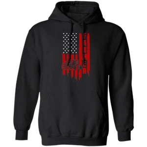 Farmer American Flag Tractor Hoodie - Picture 1 of 6