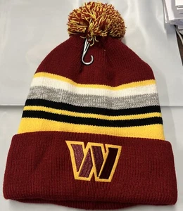 Washington Commanders weinrot Wintermütze Bommel GEFÜTTERT Bündchen Beanie Mütze - Bild 1 von 2