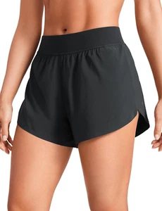 High Waisted Dolphin Running Shorts Women, Quick Dry Lightweight Liner High Spl - Picture 1 of 6